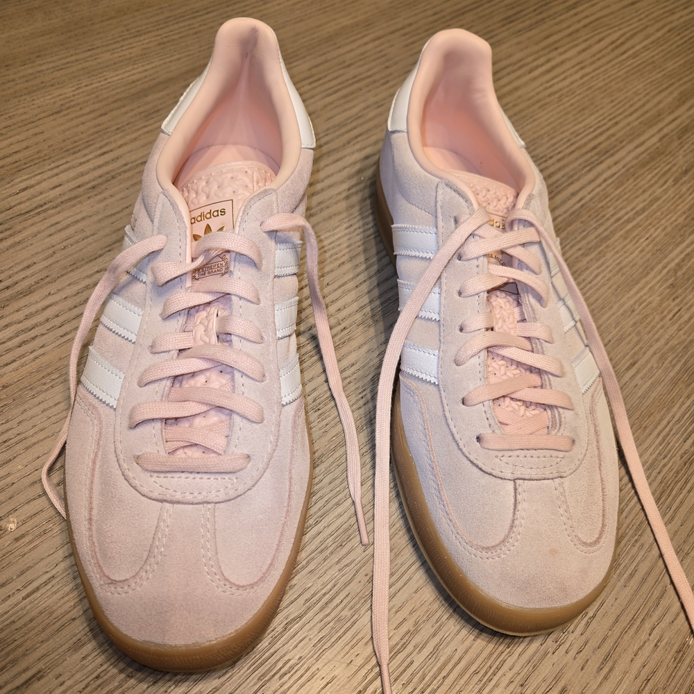 Adidas Women's Gazelle Pink and White Sneakers